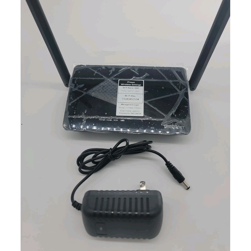 TRENDnet N300 TEW-731BR 4-Port Wireless Home Router - Black New